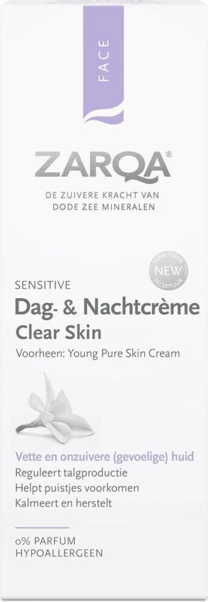 3x Zarqa Dag- En Nachtcreme Clear Skin 75 Ml 2 3x Zarqa Dag- En Nachtcreme Clear Skin 75 Ml - Afbeelding 2