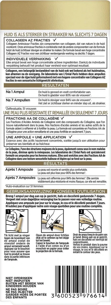 L’Oréal Paris Age Perfect Verstevigende Collageen Ampullen - 7 Dagen 3 L’Oréal Paris Age Perfect Verstevigende Collageen Ampullen - 7 Dagen - Afbeelding 3