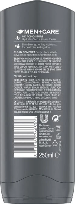 Dove Men+Care Clean Comfort Verzorgende Douchegel - 6 X 250 Ml - Voordeelverpakking 9 Dove Men+Care Clean Comfort Verzorgende Douchegel - 6 X 250 Ml - Voordeelverpakking -Verzorgingsvoordeel Huis 444x1200 7