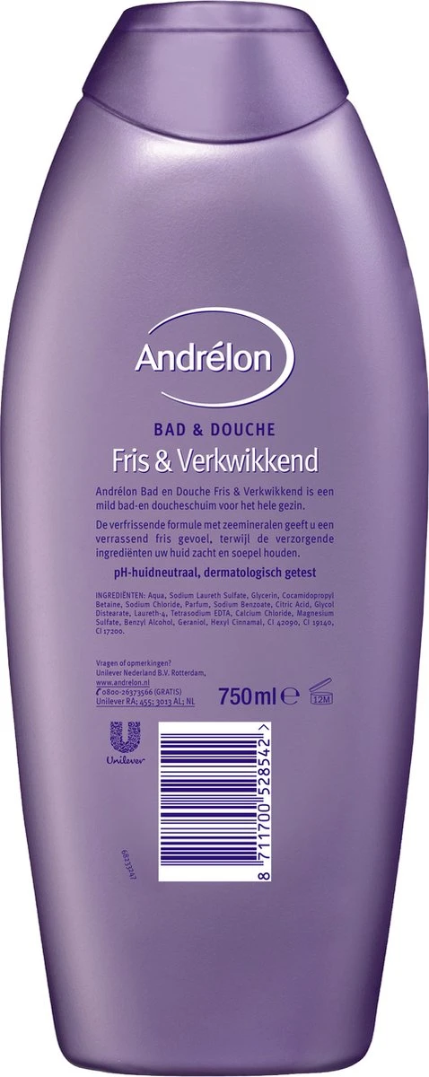 Andrélon Bad & Douche Fris & Verkwikkend Bad- En Doucheschuim - 6 X 750 Ml - Voordeelverpakking 6 Andrélon Bad & Douche Fris & Verkwikkend Bad- En Doucheschuim - 6 X 750 Ml - Voordeelverpakking - Afbeelding 6