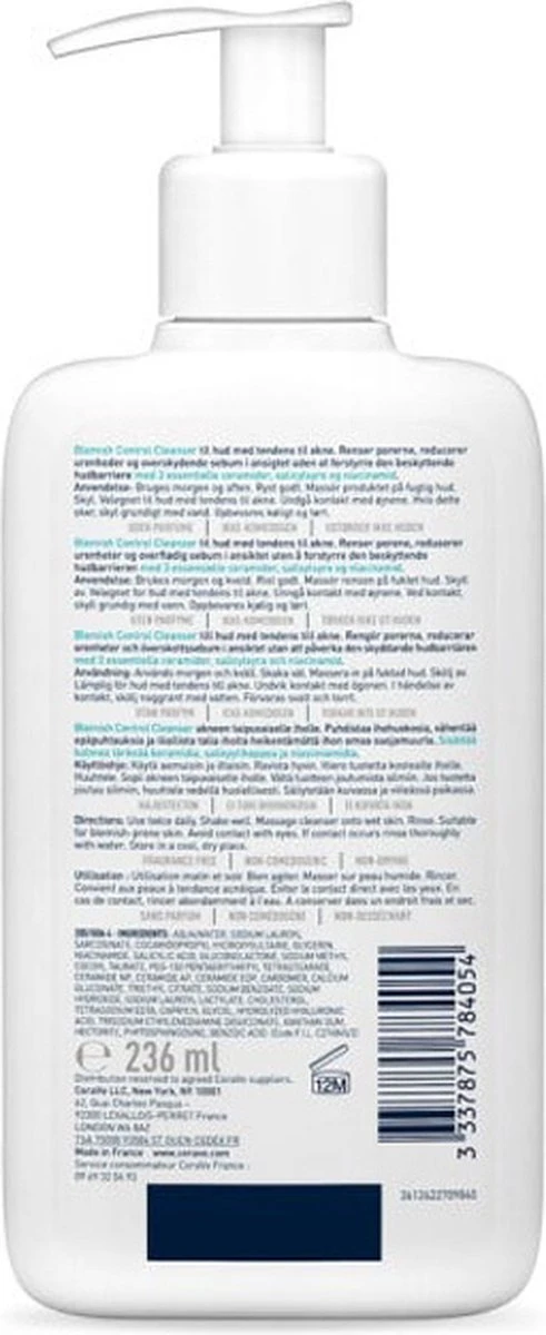 CeraVe Blemish Control Cleanser - 236ml - Gezichtsreiniger Voor Huid Met Neiging Tot Acne 2 CeraVe Blemish Control Cleanser - 236ml - Gezichtsreiniger Voor Huid Met Neiging Tot Acne - Afbeelding 2