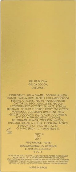 Paco Rabanne 1 Million Showergel -150 Ml -Verzorgingsvoordeel Huis 531x1200 2