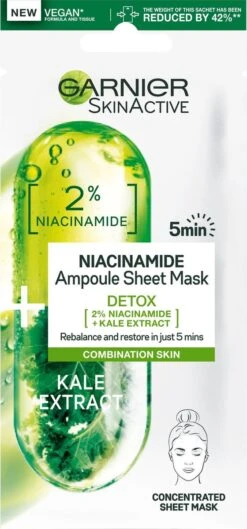 Garnier SkinActive Ampul Sheet Mask Met Boerenkool & Niacinamide - 5 Stuks -Verzorgingsvoordeel Huis 560x1200 4