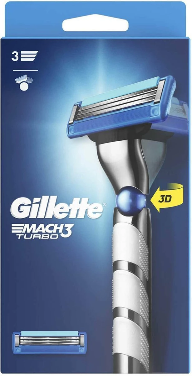 Gillette® Gillette Mach3 Turbo 3D Scheersysteem Scheermesjes 1 Gillette® Gillette Mach3 Turbo 3D Scheersysteem Scheermesjes
