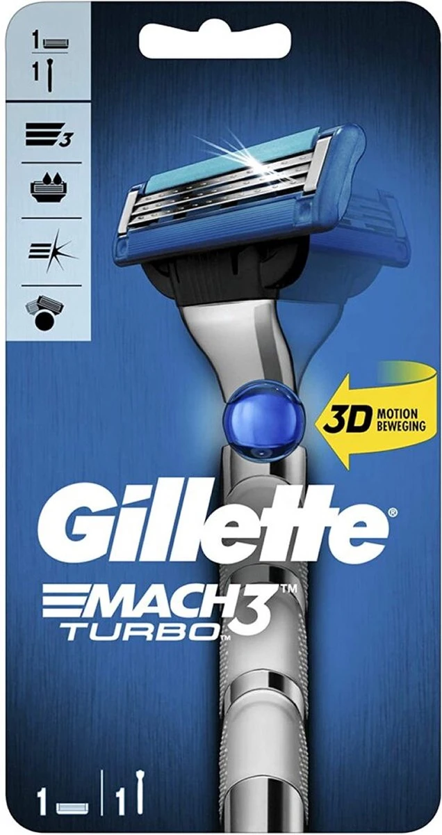 Gillette® Gillette Mach3 Turbo 3D Scheersysteem Scheermesjes 2 Gillette® Gillette Mach3 Turbo 3D Scheersysteem Scheermesjes - Afbeelding 2