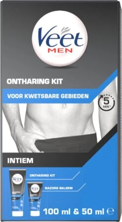 Veet - Men - Ontharingskit Voor Intieme Delen - Ontharingscrème En Aftercare - 100 Ml + 50 Ml -Verzorgingsvoordeel Huis 663x1200 2