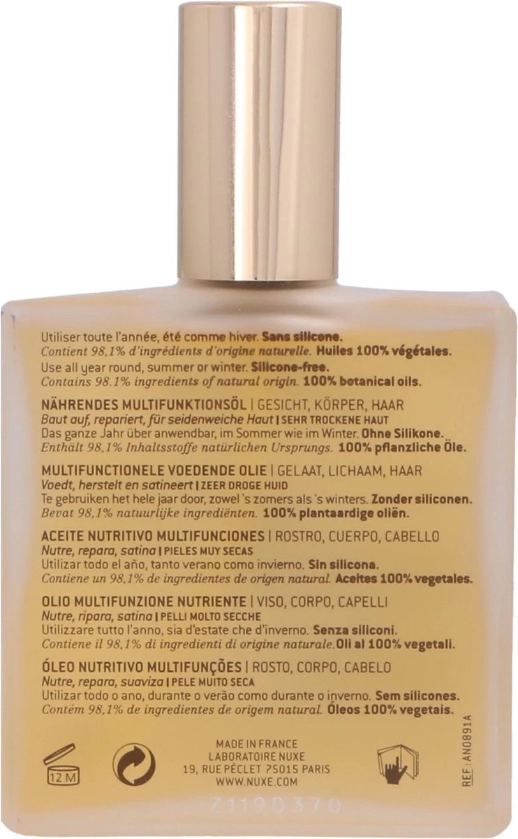 Nuxe Huile Prodigieuse Riche Dry Oil Droogolie - 100 Ml 6 Nuxe Huile Prodigieuse Riche Dry Oil Droogolie - 100 Ml - Afbeelding 6