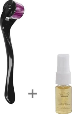 Dermaroller 0.5 Mm Titaniumnaalden Met GRATIS Arganolie | Derma Roller 540 Naalden | Bestrijdt Acne Littekens, Pigmentvlekken, Rimpels & Grove Porien