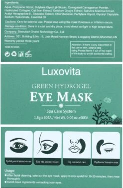 Collageen Oogmasker Luxovita - Wallen Wegwerken/Donkere Kringen/Rimpels - Hydraterend - Zeewier Oog Masker - Eye Pads - Gel Oogmaskers - 60 Stuks 14 Collageen Oogmasker Luxovita - Wallen Wegwerken/Donkere Kringen/Rimpels - Hydraterend - Zeewier Oog Masker - Eye Pads - Gel Oogmaskers - 60 Stuks -Verzorgingsvoordeel Huis 786x1200 18