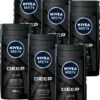 NIVEA MEN DEEP Clean Shower Gel - 6 X 250 Ml - Voordeelverpakking - Douchegel