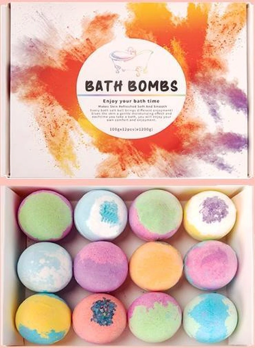 BathQueen XXL Bruisballen - 12 Unieke Geuren - 100 Gram Per Stuk 1 BathQueen XXL Bruisballen - 12 Unieke Geuren - 100 Gram Per Stuk