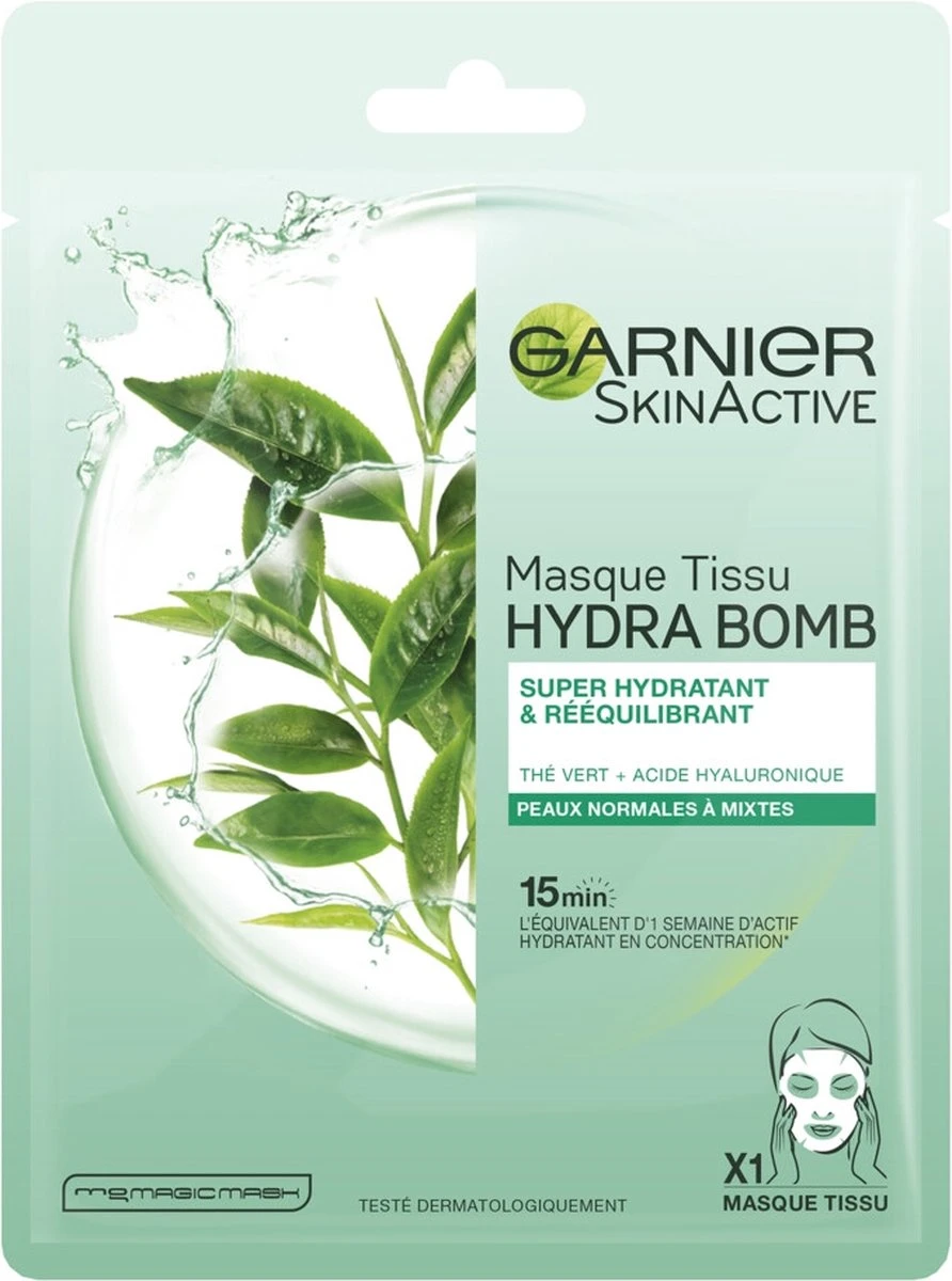 Garnier Skinactive Face Hydra Bomb Gezichtsmasker Gemengde Huid - 5 Stuks 2 Garnier Skinactive Face Hydra Bomb Gezichtsmasker Gemengde Huid - 5 Stuks - Afbeelding 2