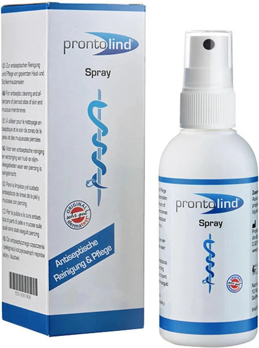 Prontolind Piercing Spray - 75ml - Piercing Aftercare - Piercing Nazorg - Sterilon - Piercing Verzorging 1 Prontolind Piercing Spray - 75ml - Piercing Aftercare - Piercing Nazorg - Sterilon - Piercing Verzorging
