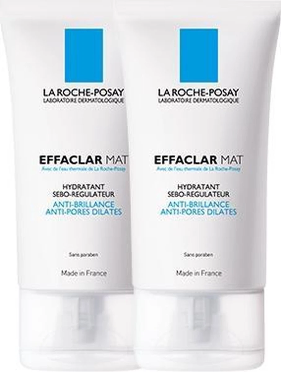 La Roche-Posay Effaclar Mat Dagcrème - 2x40ml - Tegen Zichtbare Poriën 1 La Roche-Posay Effaclar Mat Dagcrème - 2x40ml - Tegen Zichtbare Poriën