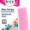 Veet - Ontharingsstrips - Benen & Lichaam - Gevoelige Huid - Easy-Gelwax - 40 Stuks