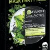 Garnier Skinactive Face Pure Charcoal Gezichtsmasker - 5 Stuks - Voordeelverpakking