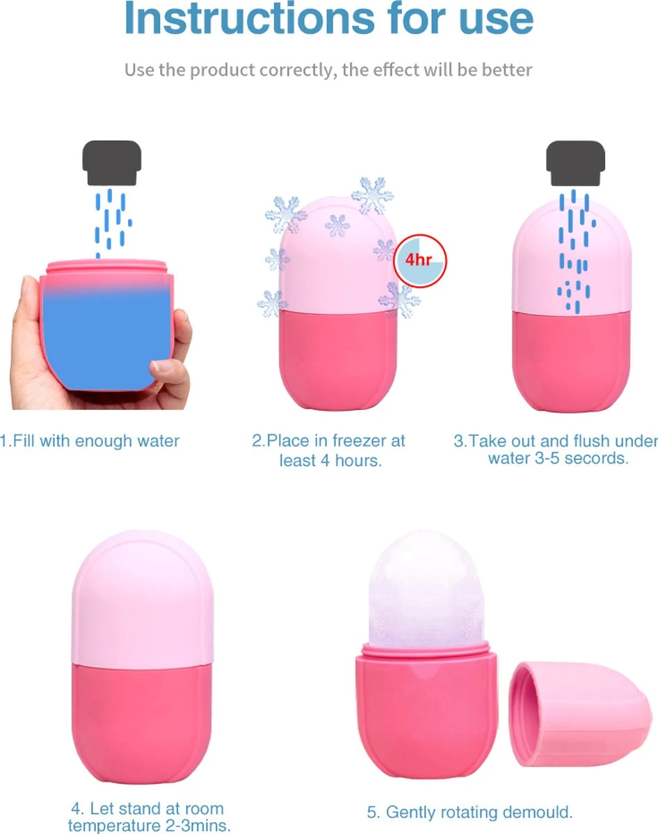 Gezicht Roller Siliconen - Gezicht - IJs Roller - Ice Roller - Massage - Facial Massage Roller - Skin Care Hand Massage - Gezichtsmassage - Gezichtroller - Beauty - Roze 2 Gezicht Roller Siliconen - Gezicht - IJs Roller - Ice Roller - Massage - Facial Massage Roller - Skin Care Hand Massage - Gezichtsmassage - Gezichtroller - Beauty - Roze - Afbeelding 2