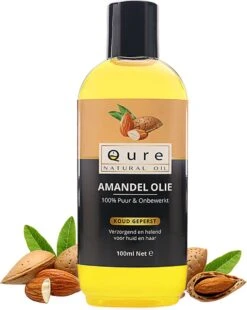 Amandelolie 100ml | 100% Puur & Onbewerkt | Koudgeperste Zoete Amandel Olie Voor Haar, Huid En Lichaam