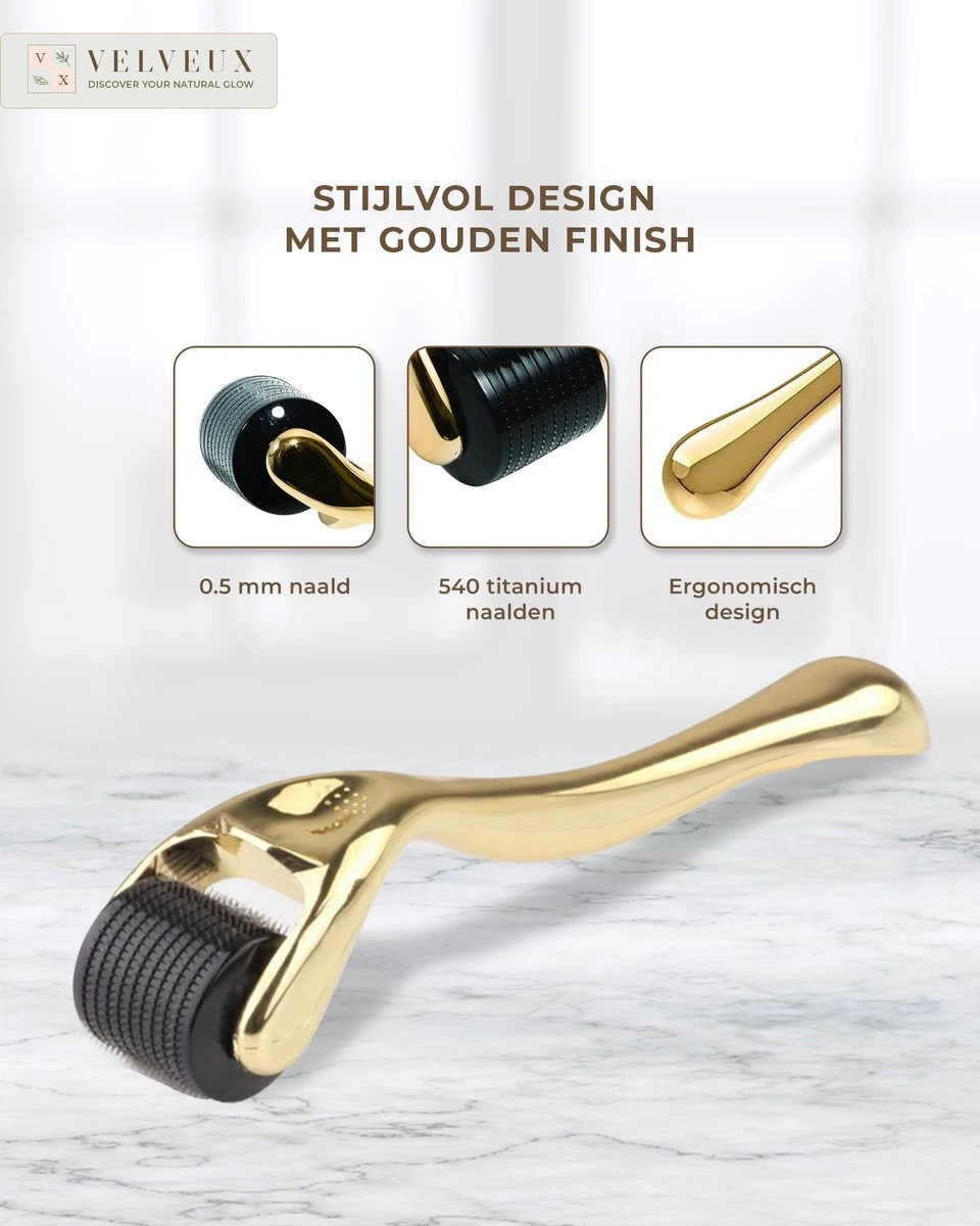 Dermaroller – 540 Micro Naalden – 0.5 MM Needle – Huidverjonging – Huidverzorging – Littekens – Striea – Steriel Verpakt 2 Dermaroller – 540 Micro Naalden – 0.5 MM Needle – Huidverjonging – Huidverzorging – Littekens – Striea – Steriel Verpakt - Afbeelding 2