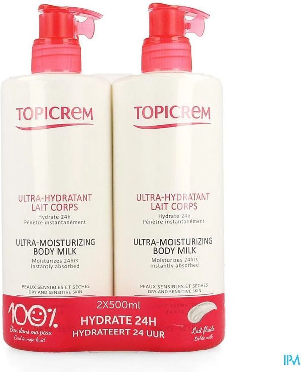 Topicrem Ultra-Moisturizing Body Milk 2x500ml 4 Topicrem Ultra-Moisturizing Body Milk 2x500ml - Afbeelding 4