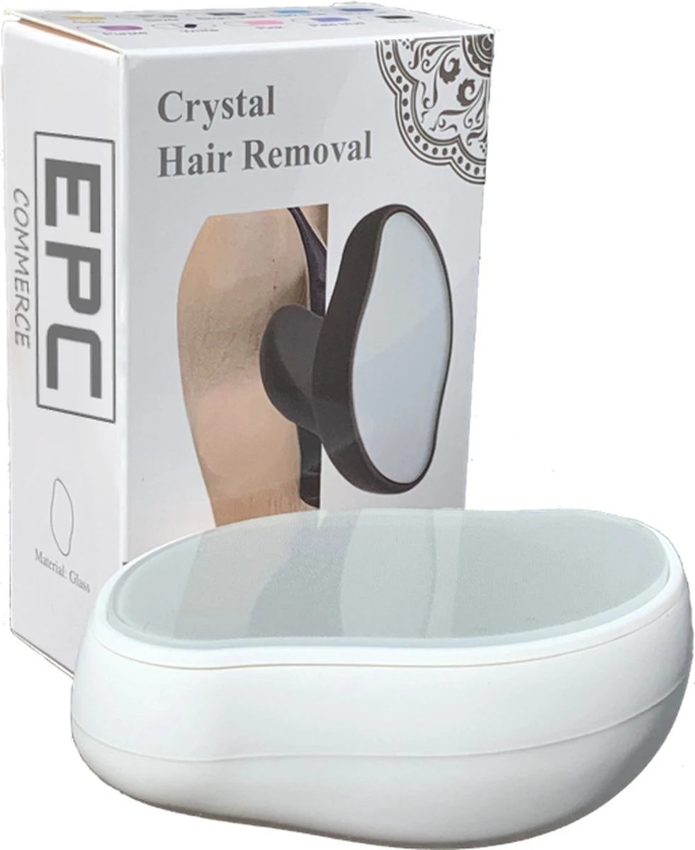 EPC® Crystal Hair Removal - Pijnloos Ontharen - Kristal Haarverwijderaar - Ontharing Kristalpad - Glas - Scrubi - Bleame - Eraser Remover - Armen Benen Bikinilijn - Wit 1 EPC® Crystal Hair Removal - Pijnloos Ontharen - Kristal Haarverwijderaar - Ontharing Kristalpad - Glas - Scrubi - Bleame - Eraser Remover - Armen Benen Bikinilijn - Wit